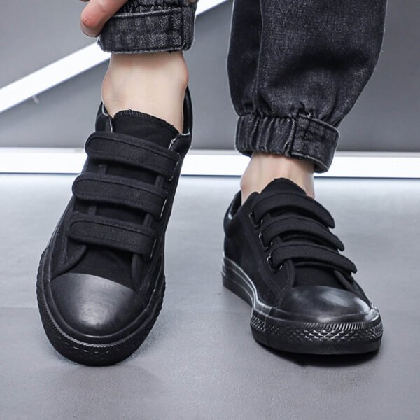 Black orders canvas velcro shoes